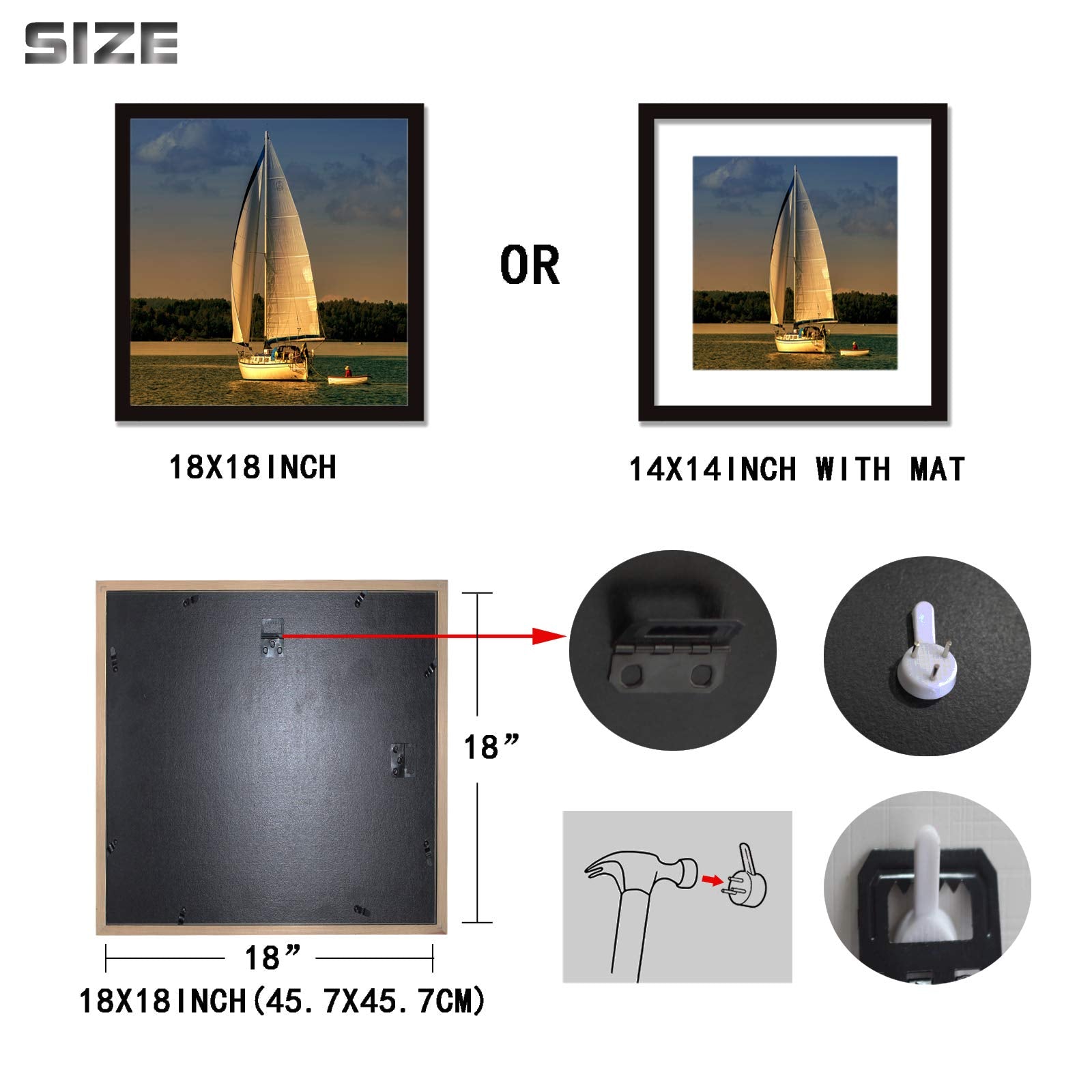 VITOIVE frame with white 14x14 mat centered to showcase photo presentation