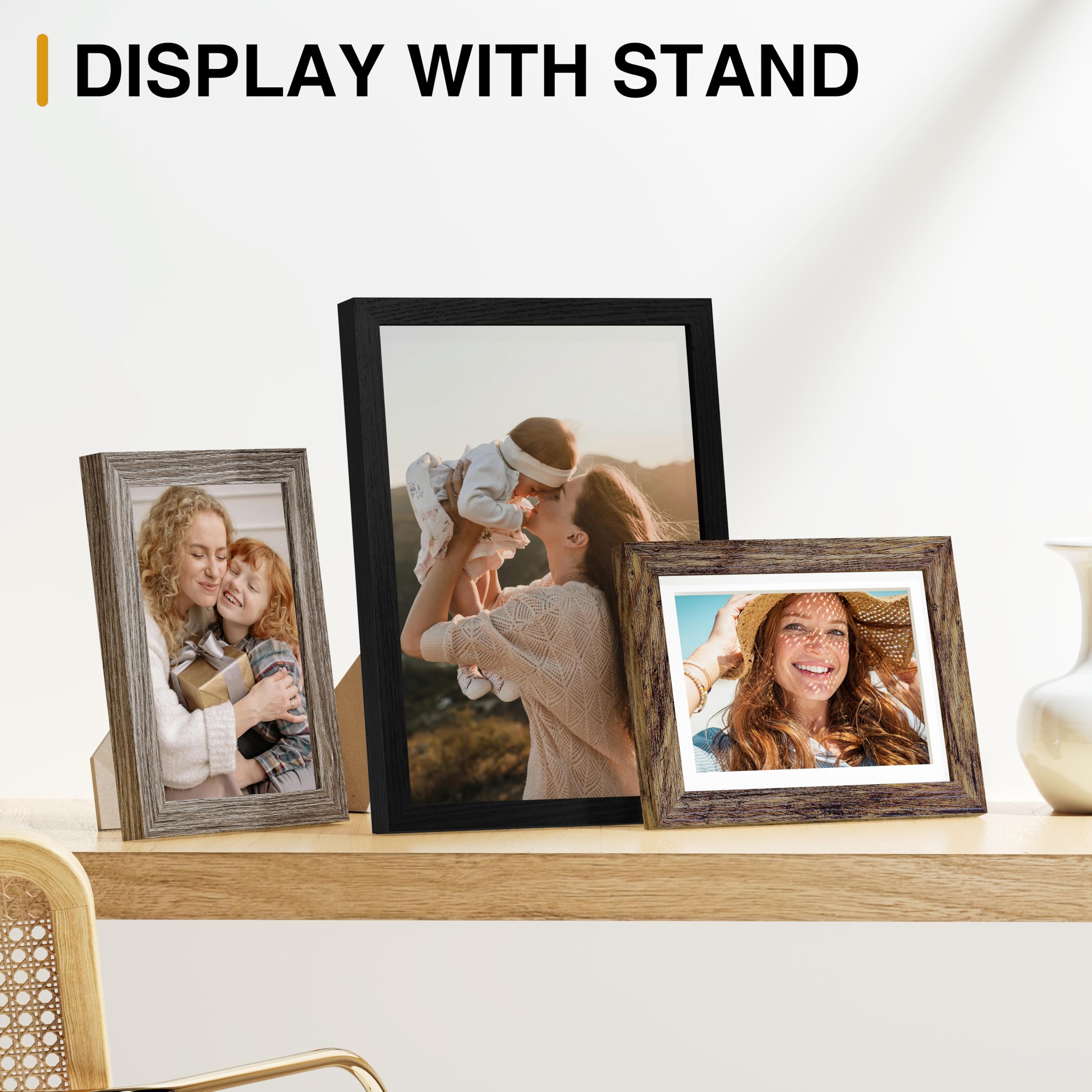 Vittanly paired 5x7 and 4x6 frames arranged for layered display