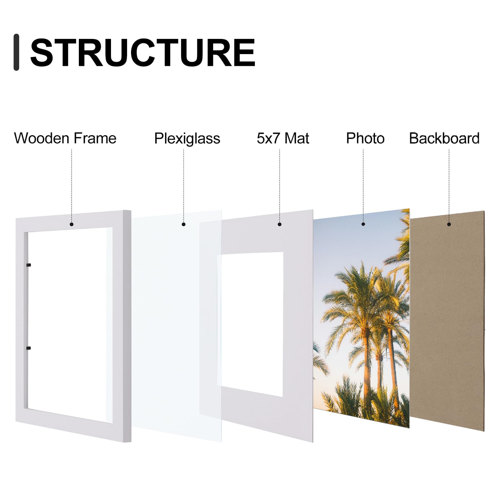 Vittanly frame back with easel and hooks for versatile tabletop or wall use