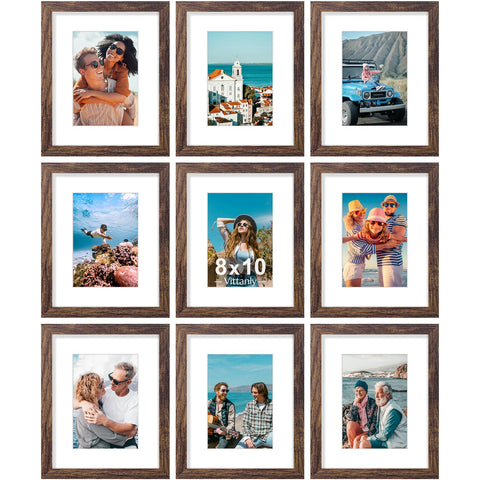 Vittanly brown frame front displaying photo, crisp presentation benefit