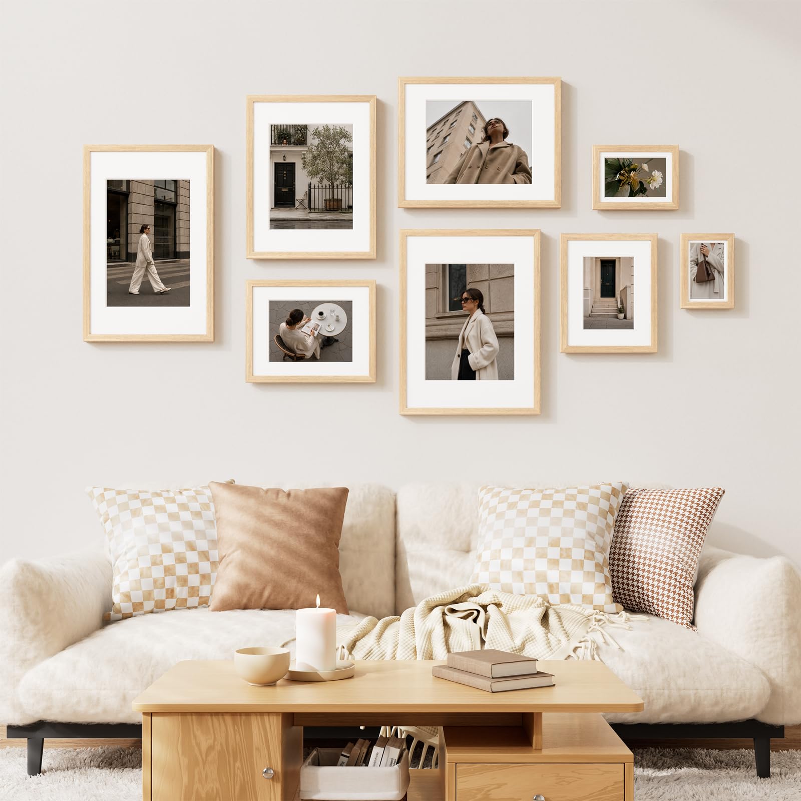 Vittanly hung on wall in gallery setup showing cohesive multi-frame styling