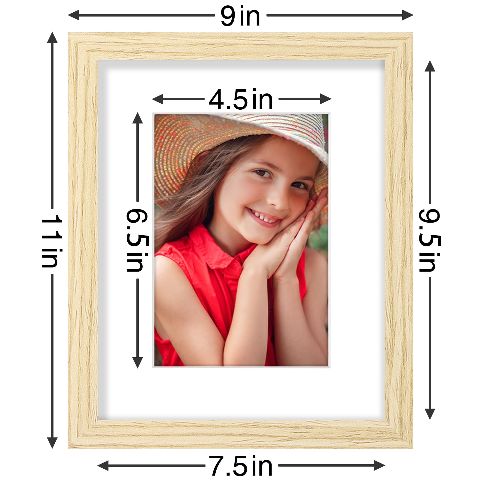 Vittanly mat and opening detail showing 5x7 mat option for neat centered photos