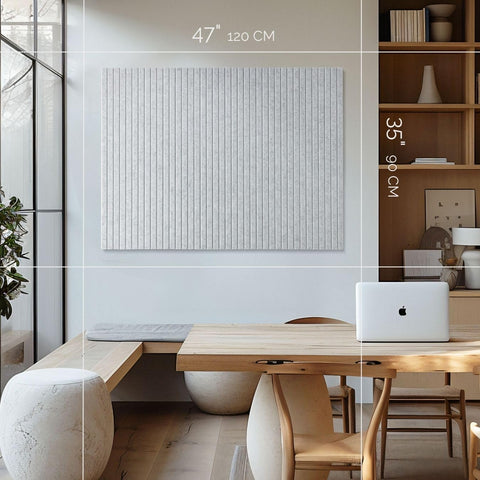 VIVELDA close-up of slatted felt texture highlighting visual depth and acoustic benefit
