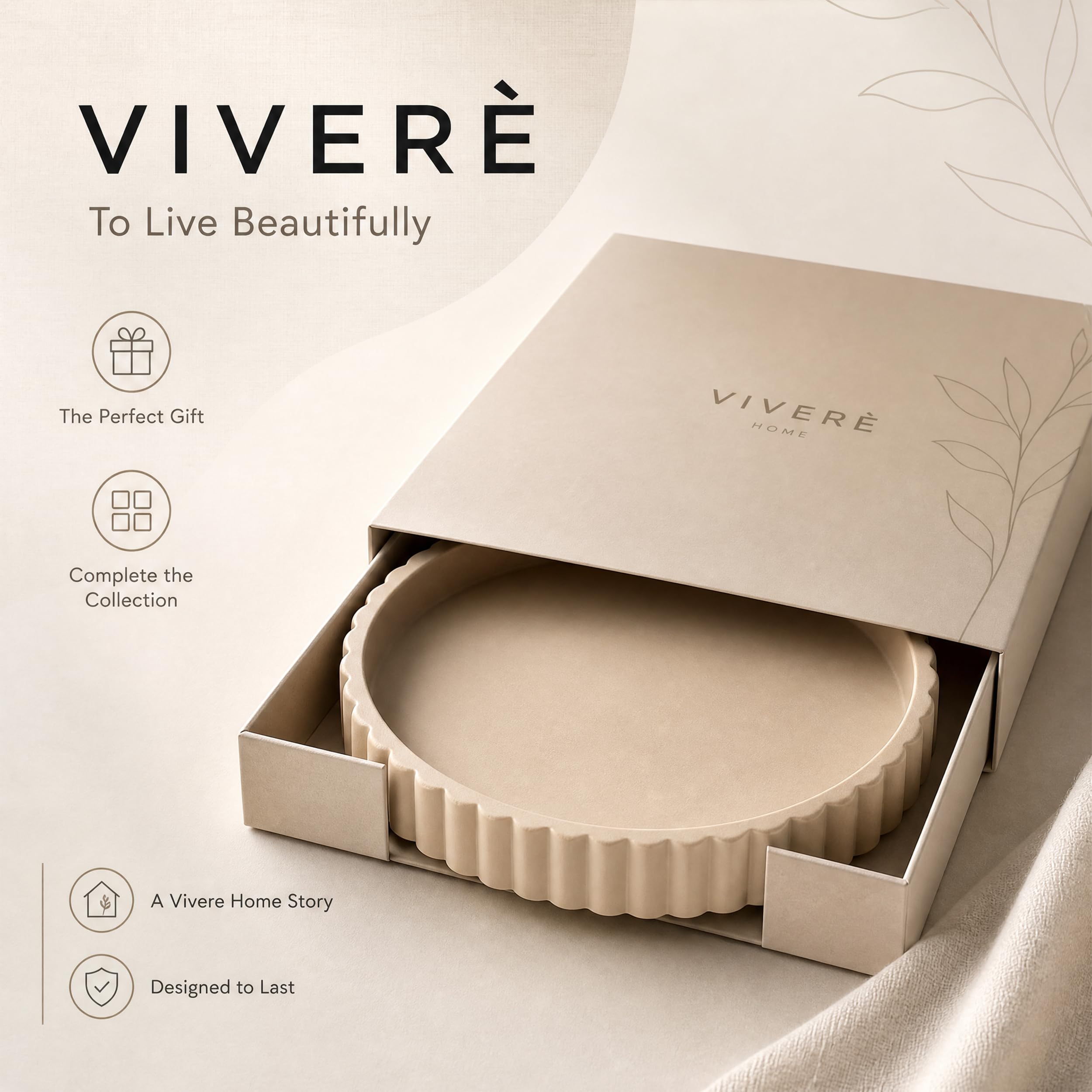 Vivere Home tray underside with protective felt pads preventing tabletop scratches