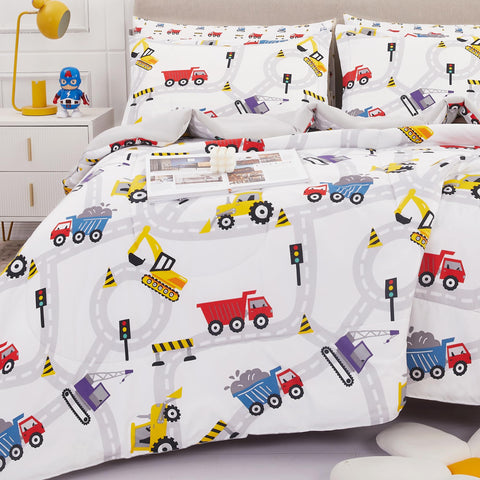 Viviland front packaging shows complete 5-piece twin bedding set and easy storage