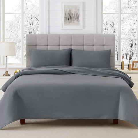 Viviland sheet set in a styled bedroom conveying warm, inviting sleep space