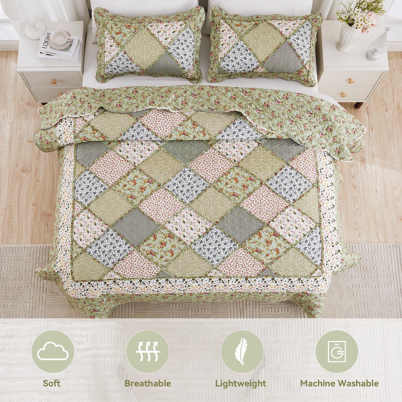 VIVILINEN pillowcase detail closeup showing stitching and coordinated design benefit
