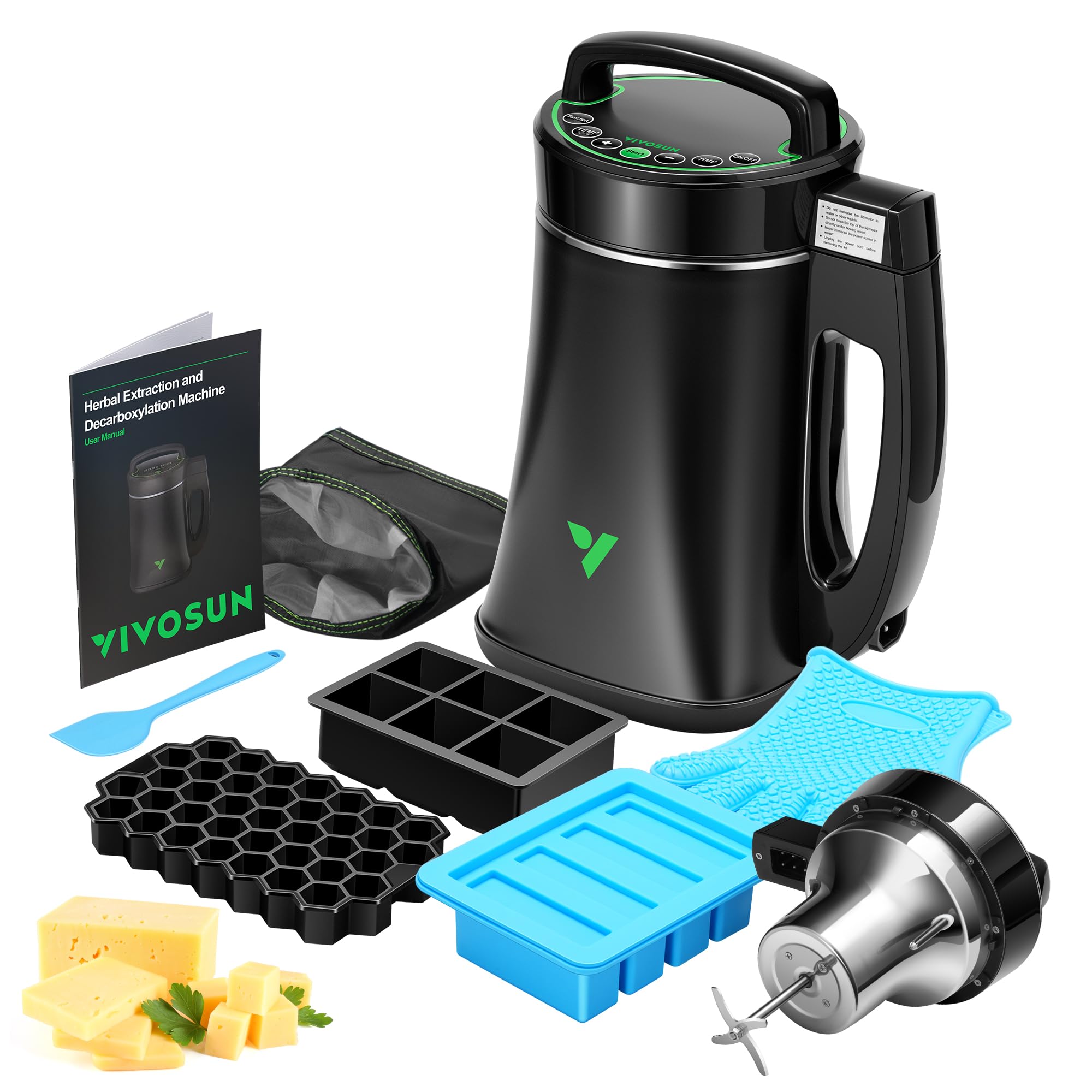 VIVOSUN front view of unit showing sleek stainless steel housing and compact footprint