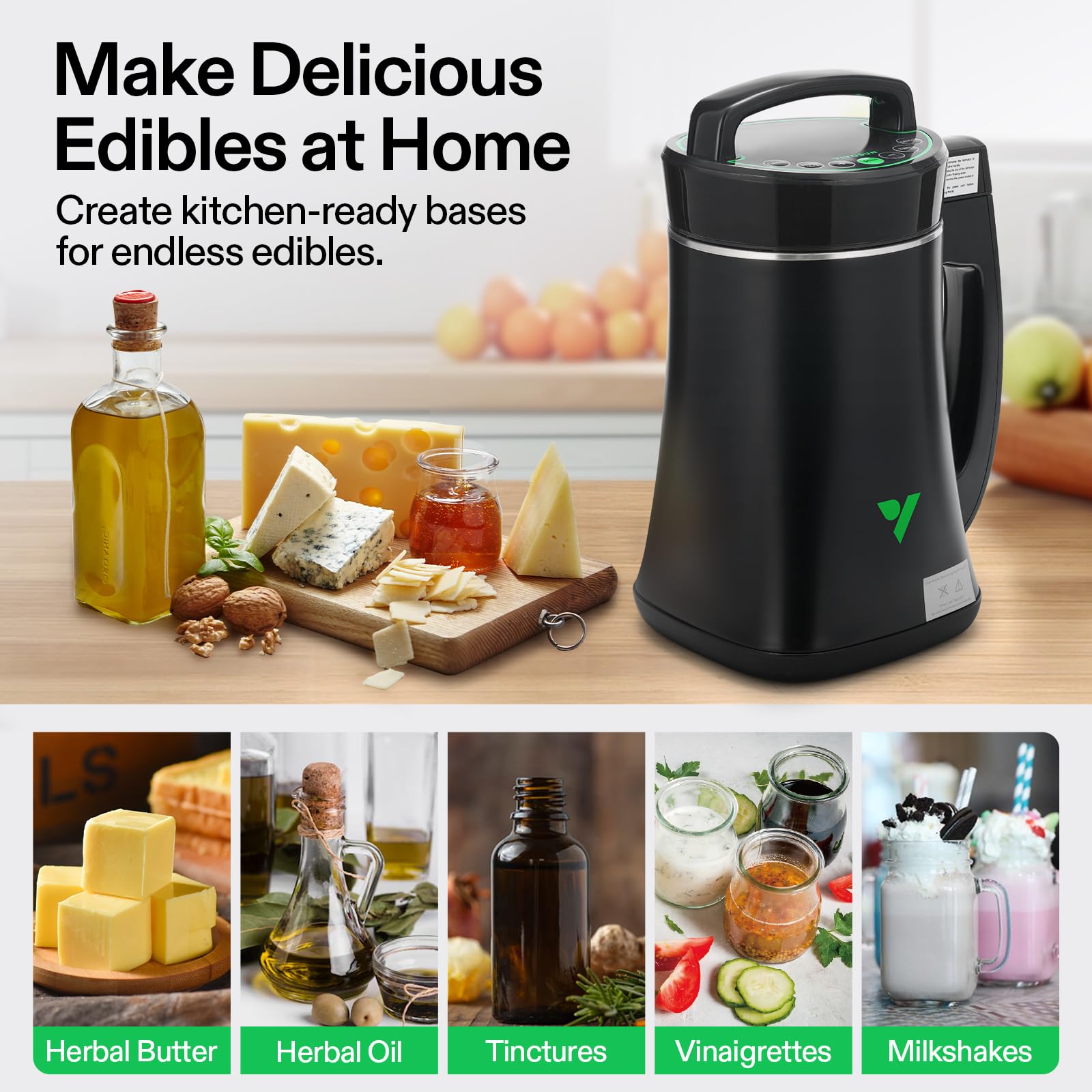 VIVOSUN on countertop next to utensils showing scale and compact kitchen fit
