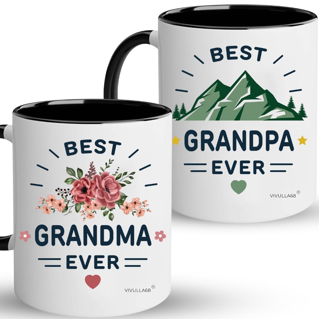 Vivulla68 front view of boxed grandma and grandpa mugs showing gift-ready presentation