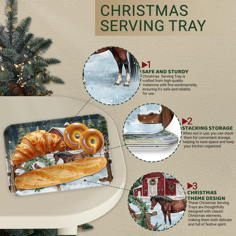 VIYNRAN top view snowman tray filled with cookies to showcase serving capacity