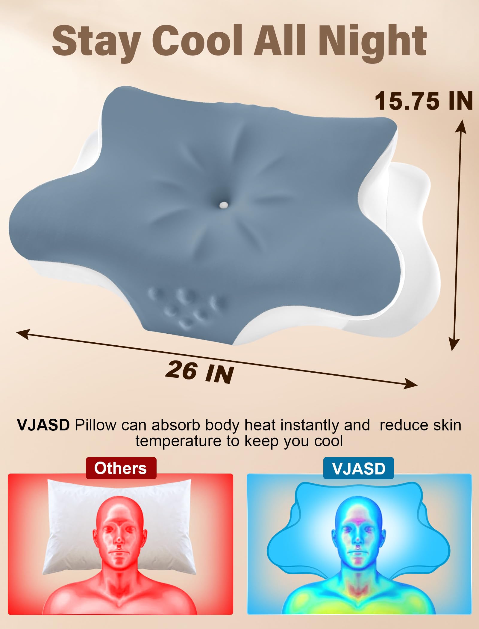 VJASD cooling cover zip detail revealing removable, washable convenience