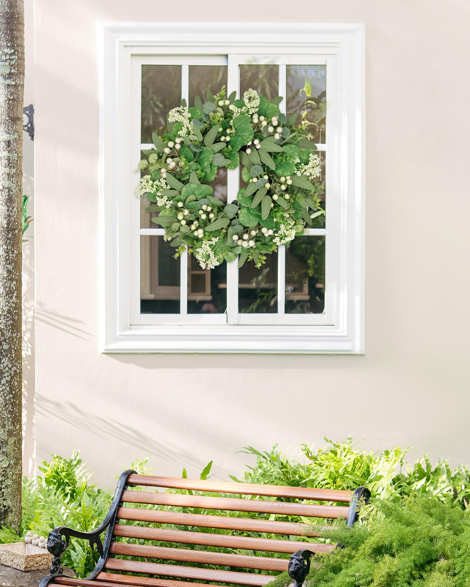 Vlorart wreath styled with bow for seasonal holiday flair