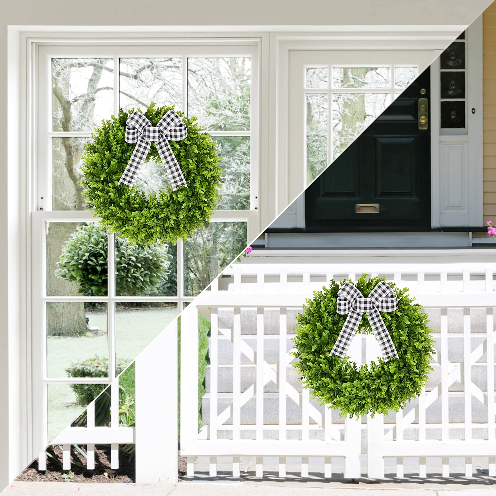 Vlorart wreath displayed on a porch enhancing welcoming entrance look