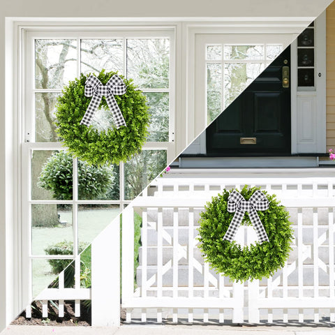 Vlorart wreath displayed on a porch enhancing welcoming entrance look