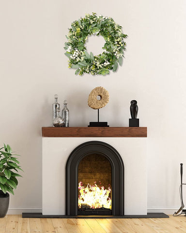 Vlorart wreath on door showing 19 inch size for correct scale