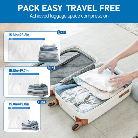 VMstr large bag in use with sweater compressed to save suitcase space advantage