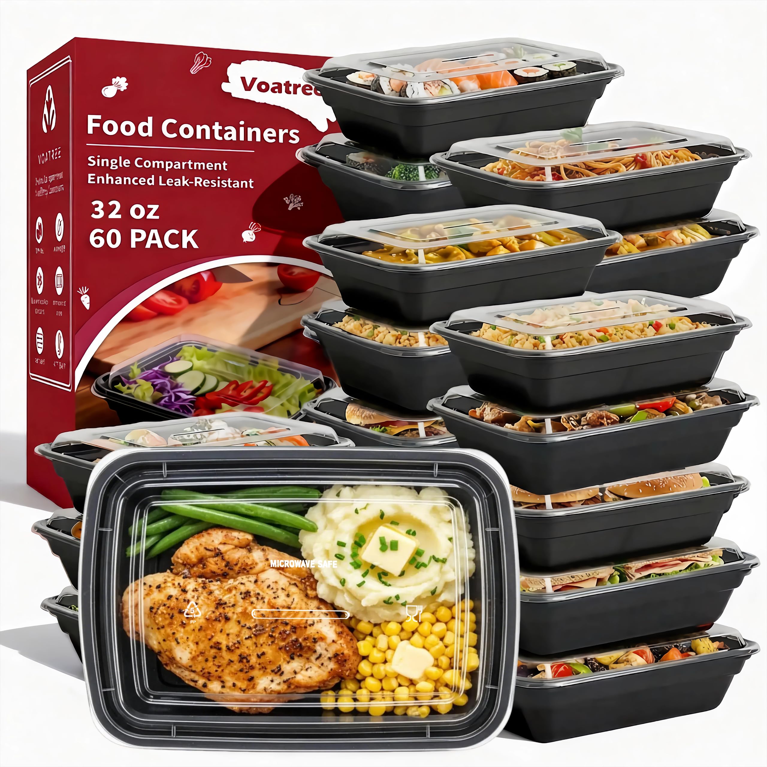 Voatree front packaging showing 60-pack containers and lids, practical bulk storage