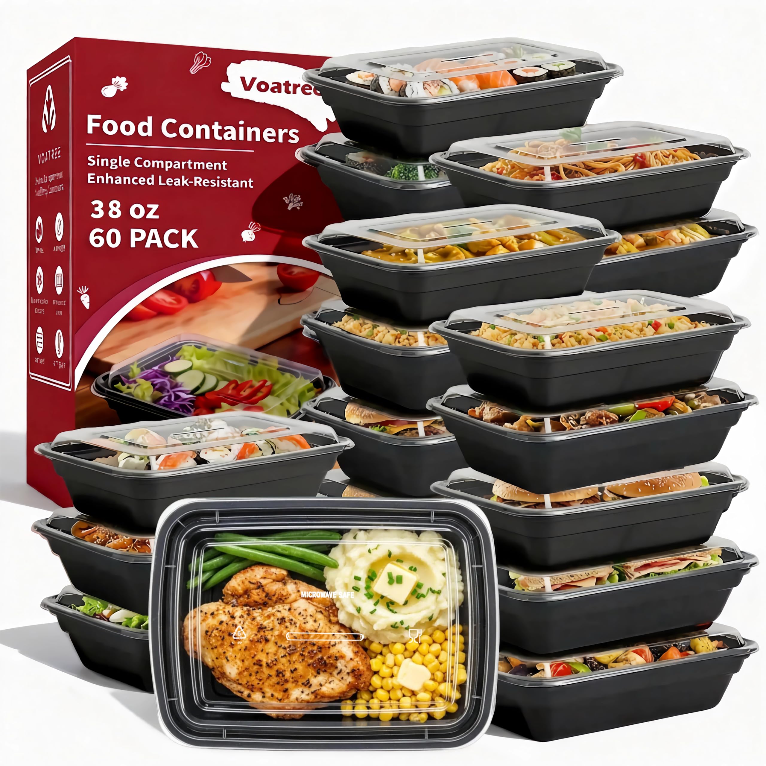 Voatree front packaging showing 60-pack for meal-prep convenience