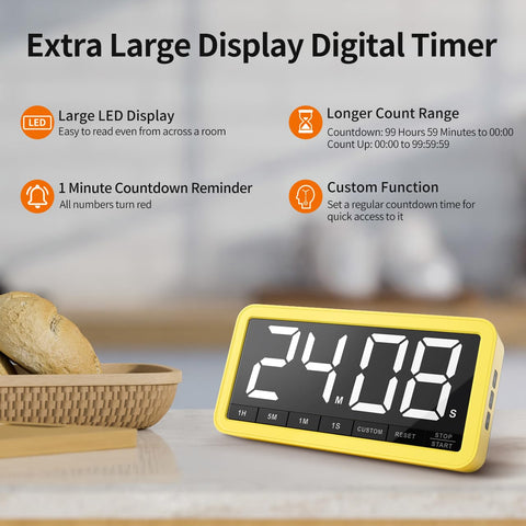 VOCOO close-up of 2.3-inch digits highlighting clear visibility and readability