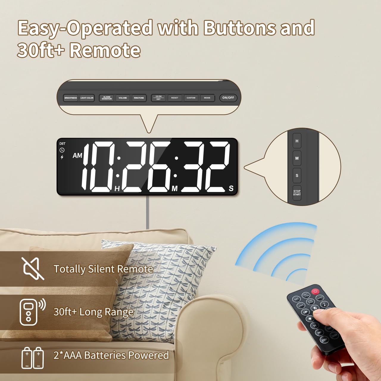 VOCOO on kitchen wall during cooking showing precise timing benefit
