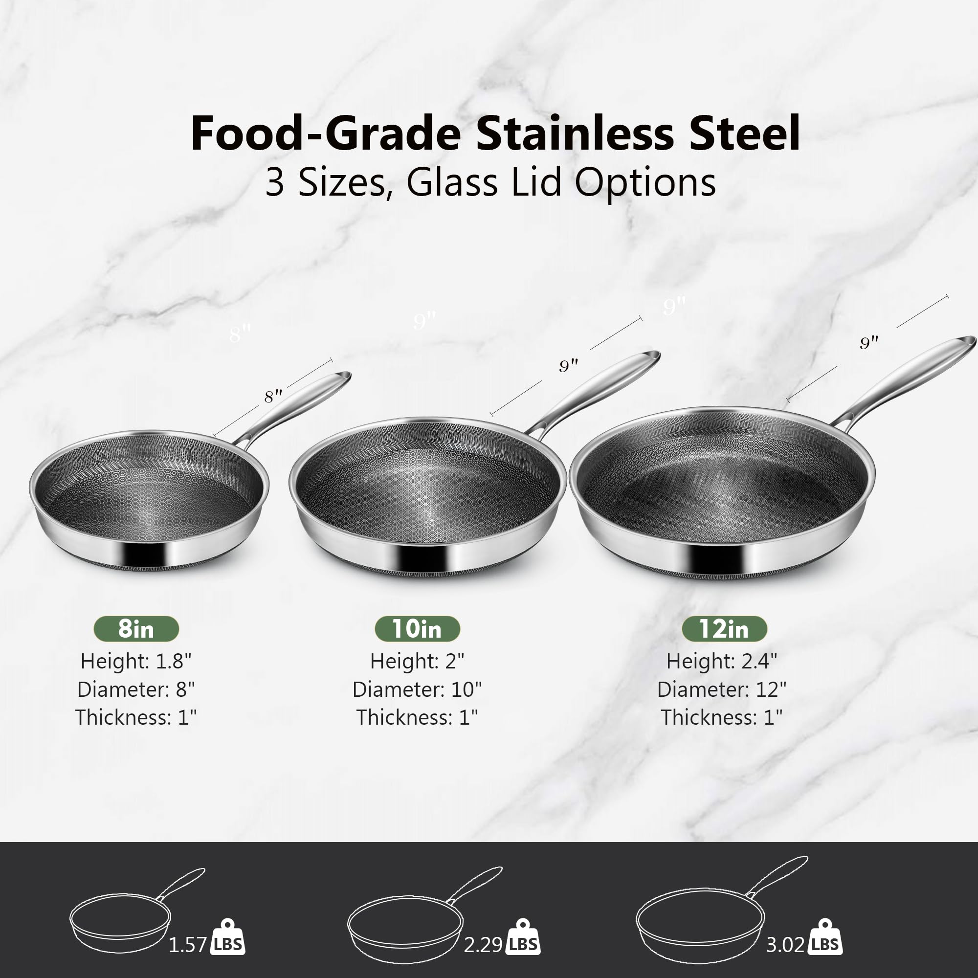 Vocvee pan beside utensils showing size scale and everyday kitchen convenience