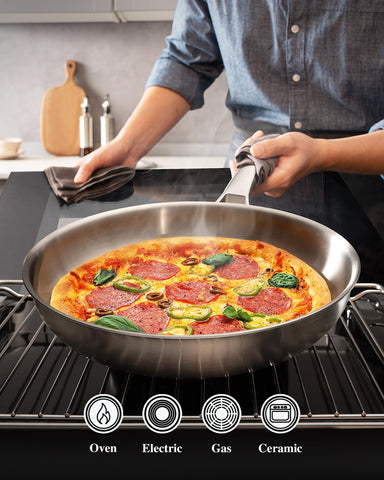 VocVoi ergonomic handle detail, comfortable secure grip for safer pan handling