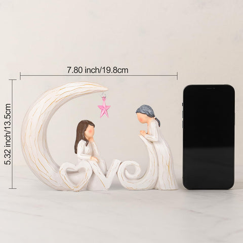 VOFSTAND moon and LOVE lettering detail emphasizing symbolic meaning benefit