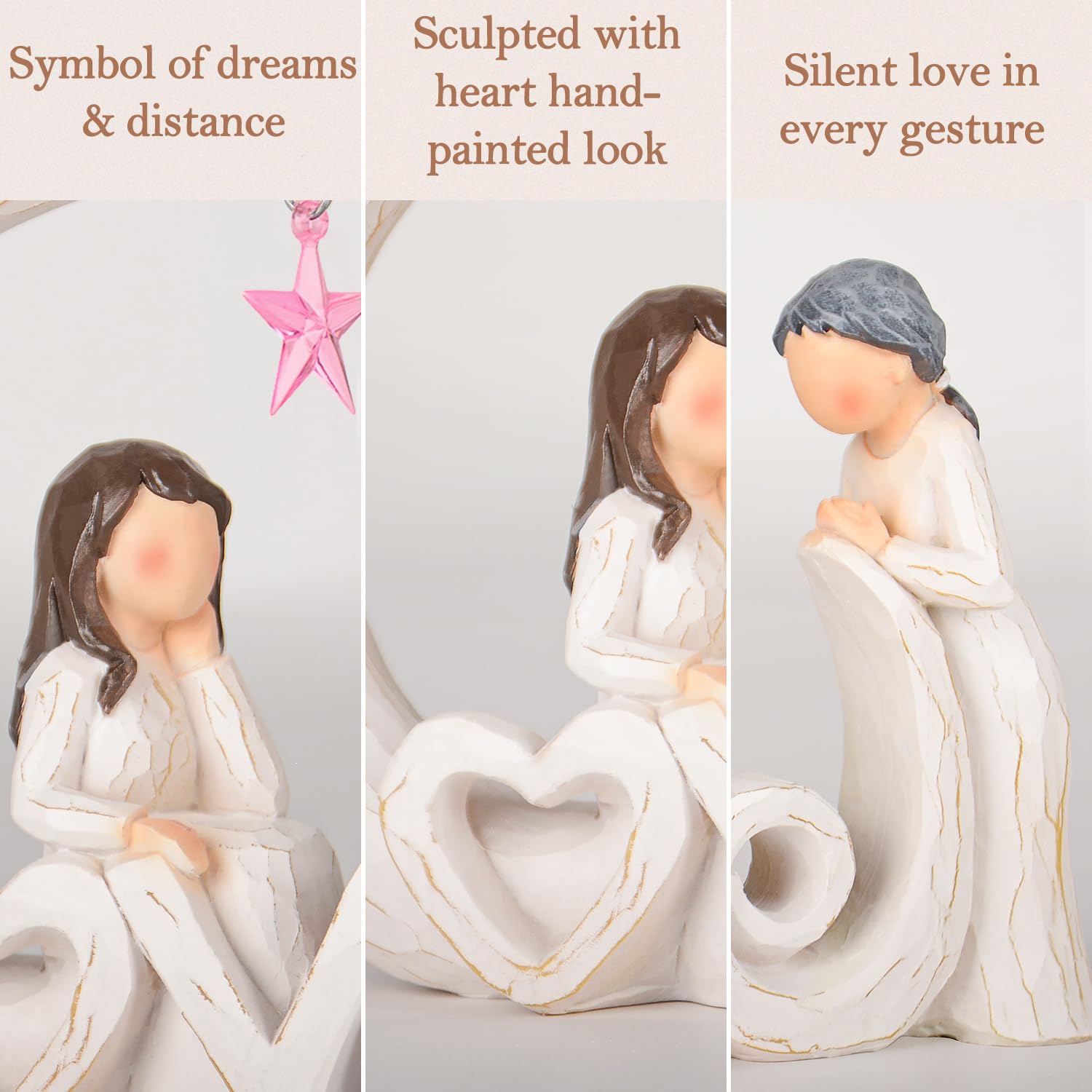 VOFSTAND side profile of mother and daughter figures showing emotional pose benefit