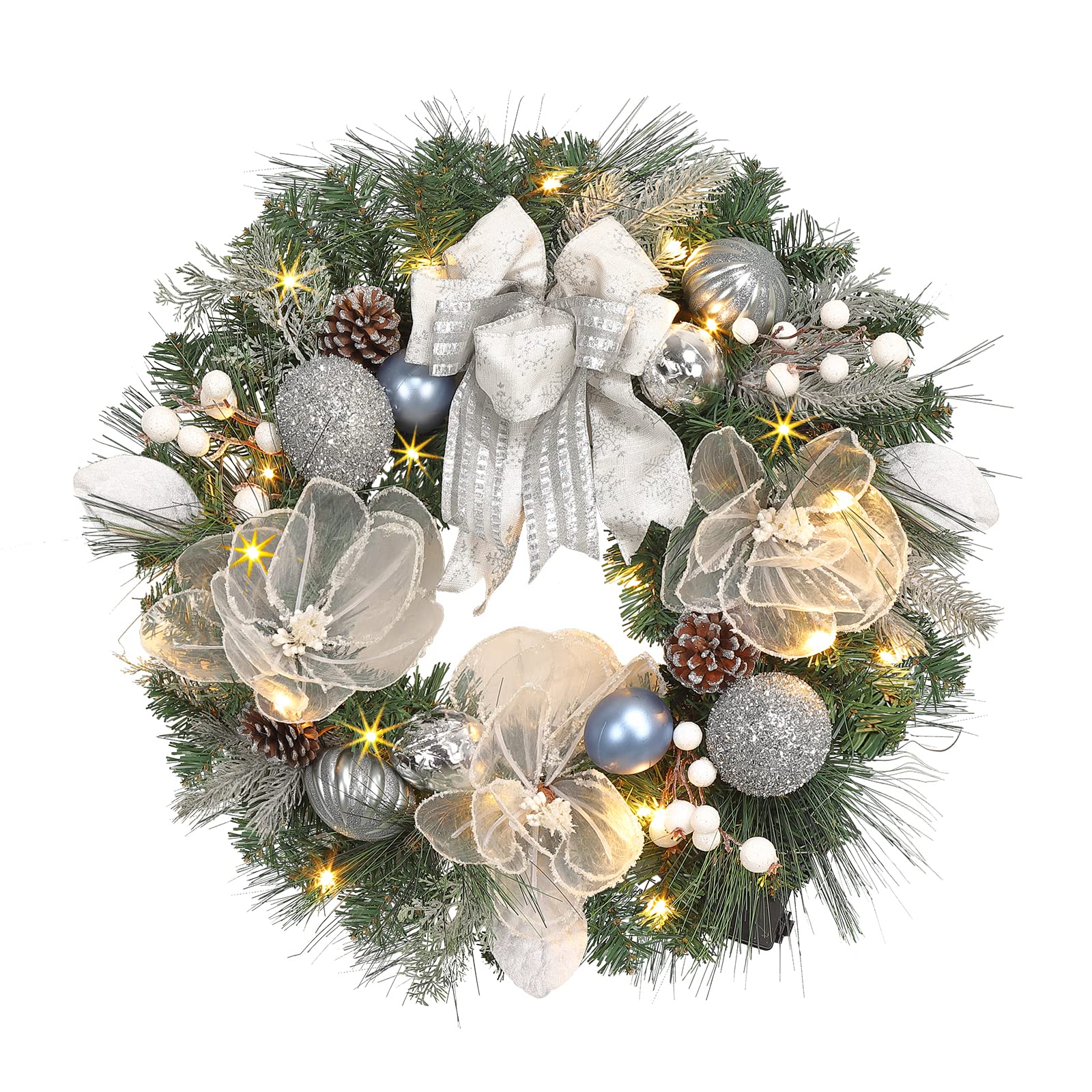 Vofuly front door wreath adding elegant winter welcome