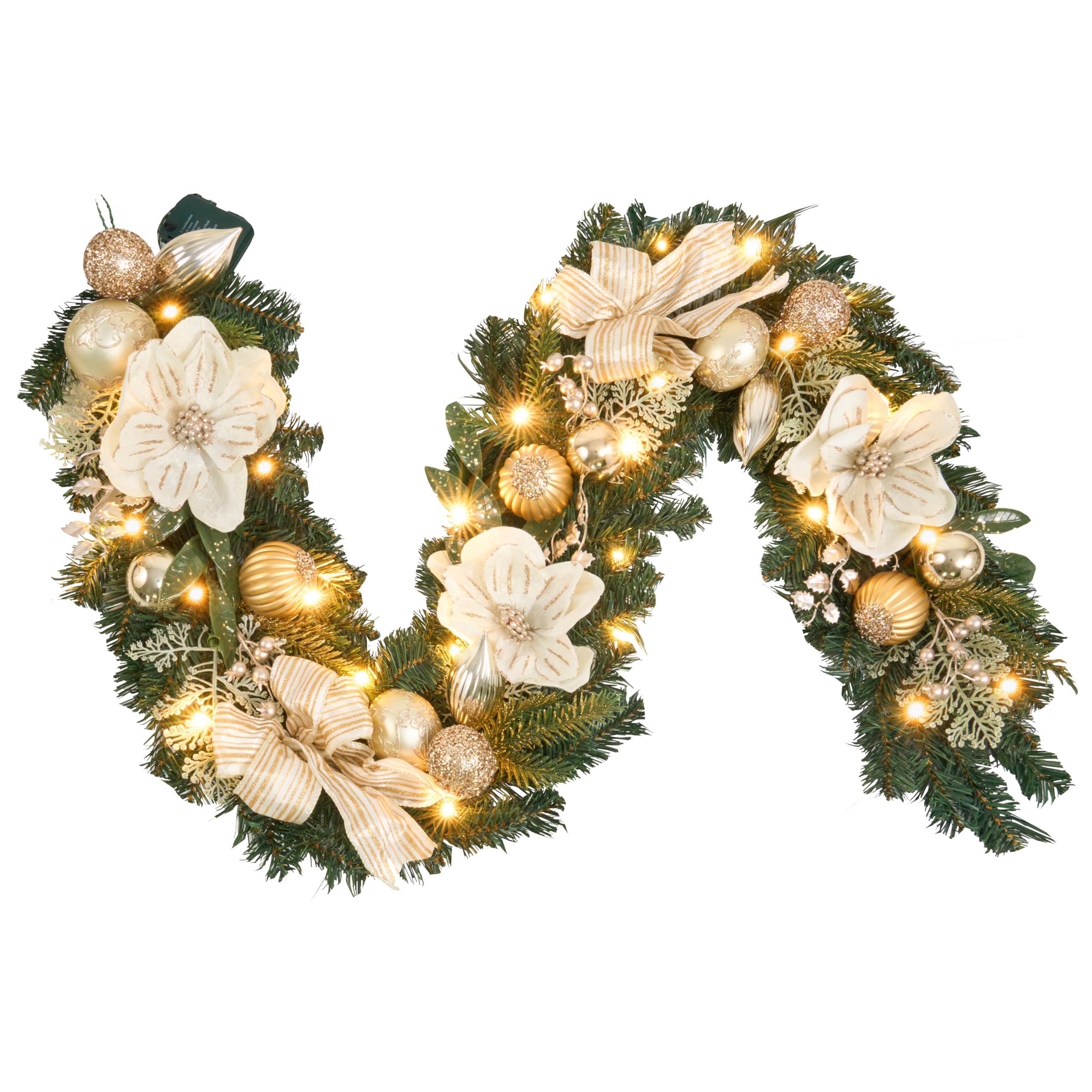 Vofuly garland front view showing full 6ft length and elegant finish enhancing entryway