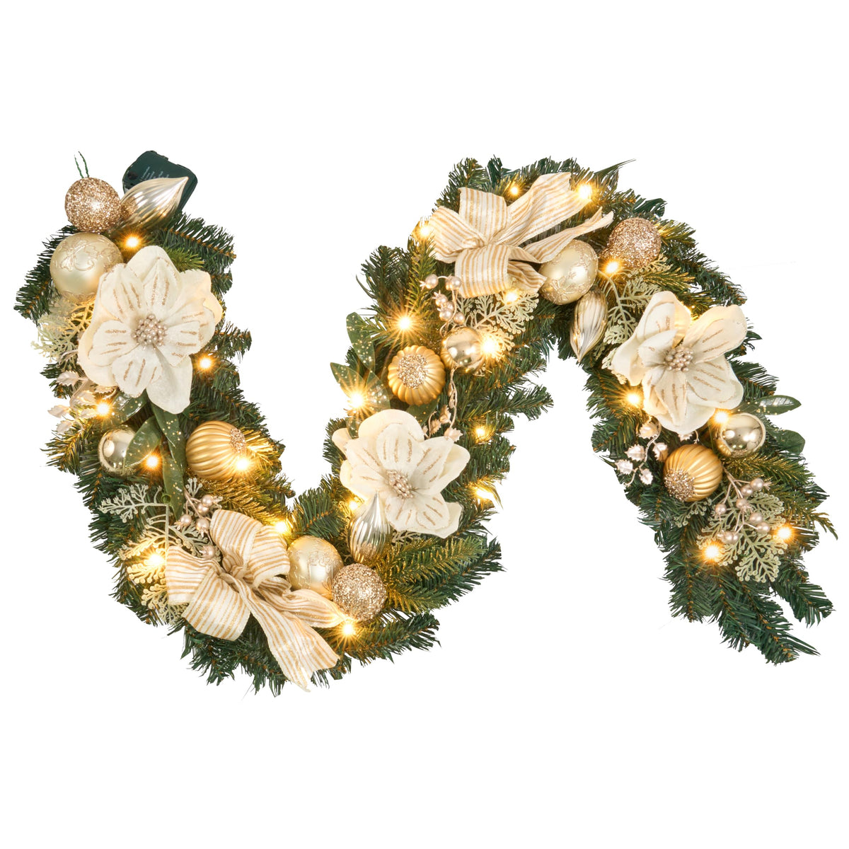 Vofuly garland front view showing full 6ft length and elegant finish enhancing entryway