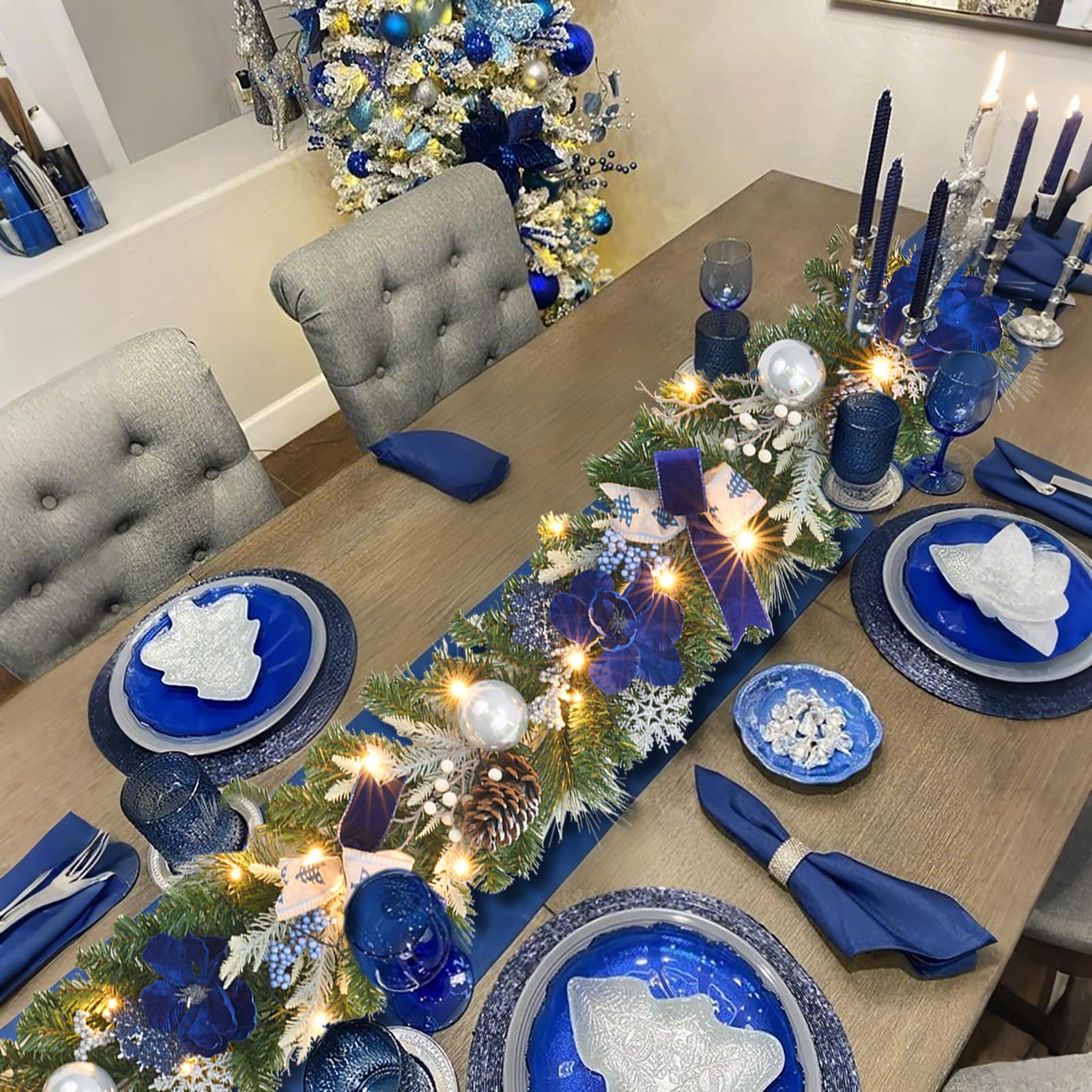Vofuly garland on mantel creating cozy illuminated holiday ambiance