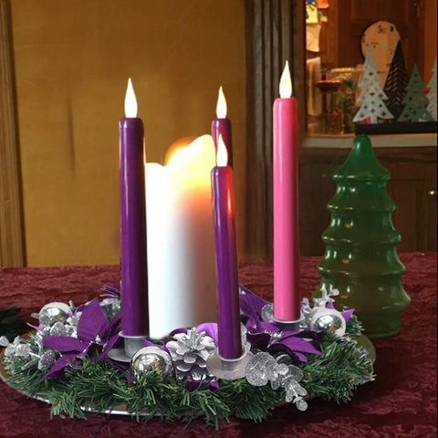Vofuly wreath on dining table showing scale and practical placement