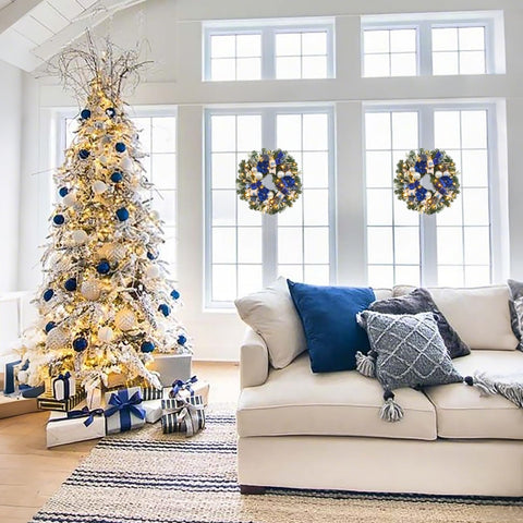 Vofuly wreath used as tabletop centerpiece offering instant holiday charm