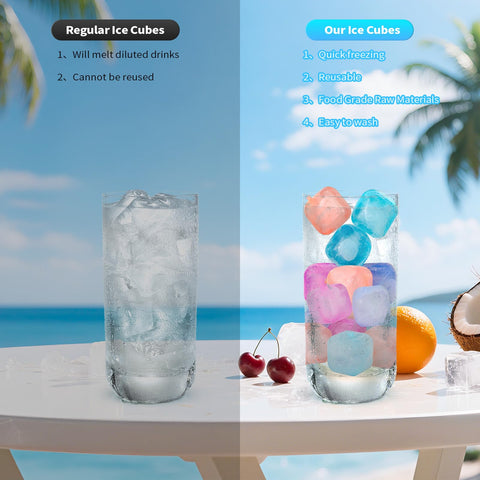 VOGVOG cube in glass demonstrating color-change and flavor protection