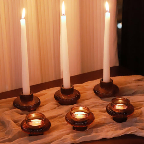 VOHO mantel display with candles showing festive home styling benefit
