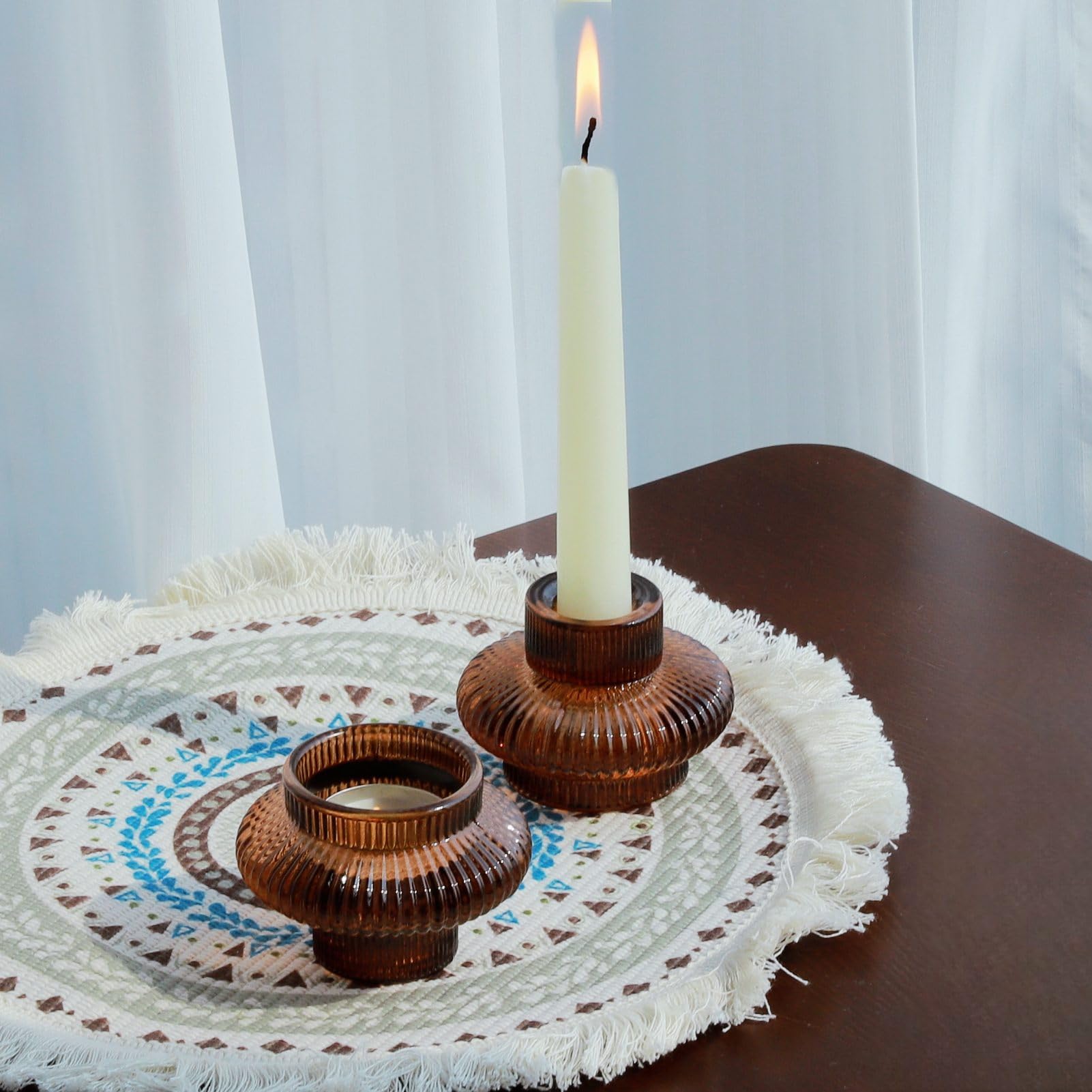 VOHO holder with tealight showing versatile candle compatibility