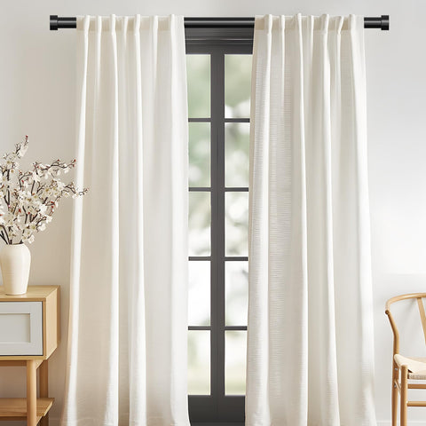 VOIIY detail of end cap design showing modern look and secure curtain stop
