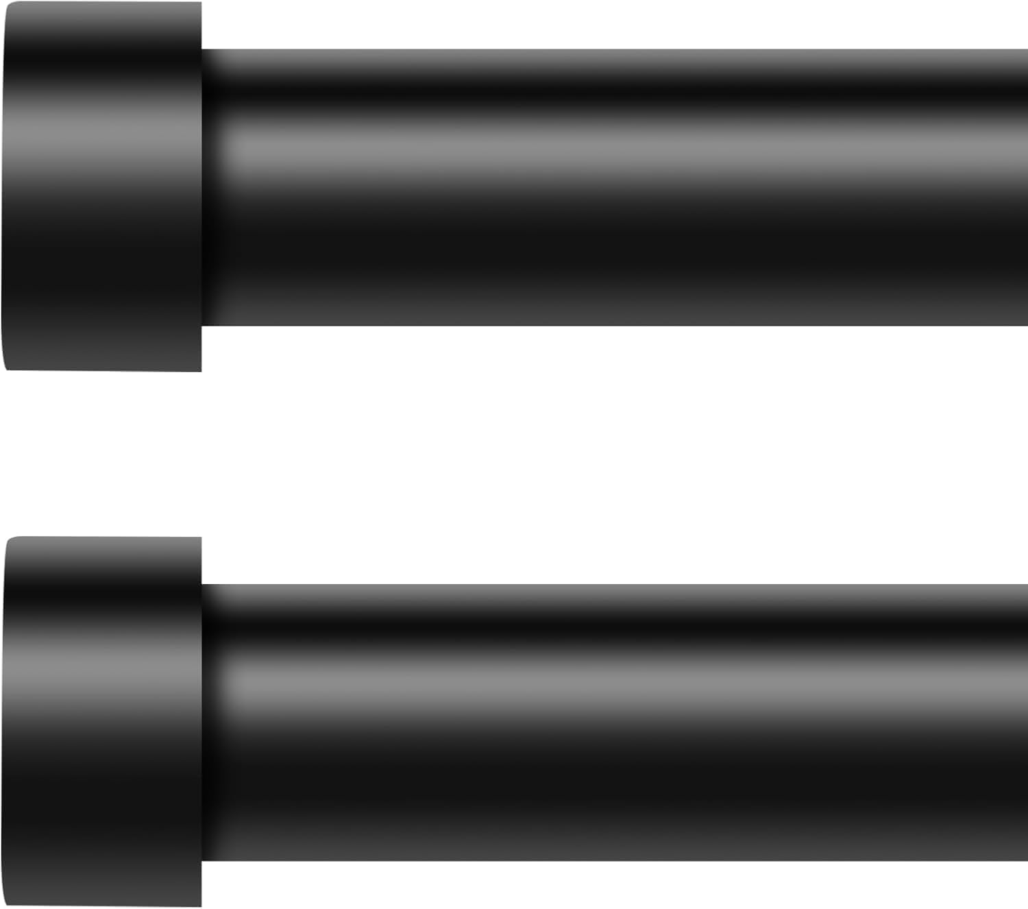 VOIIY full curtain rod set front view showing modern finish and clean silhouette for stylish rooms