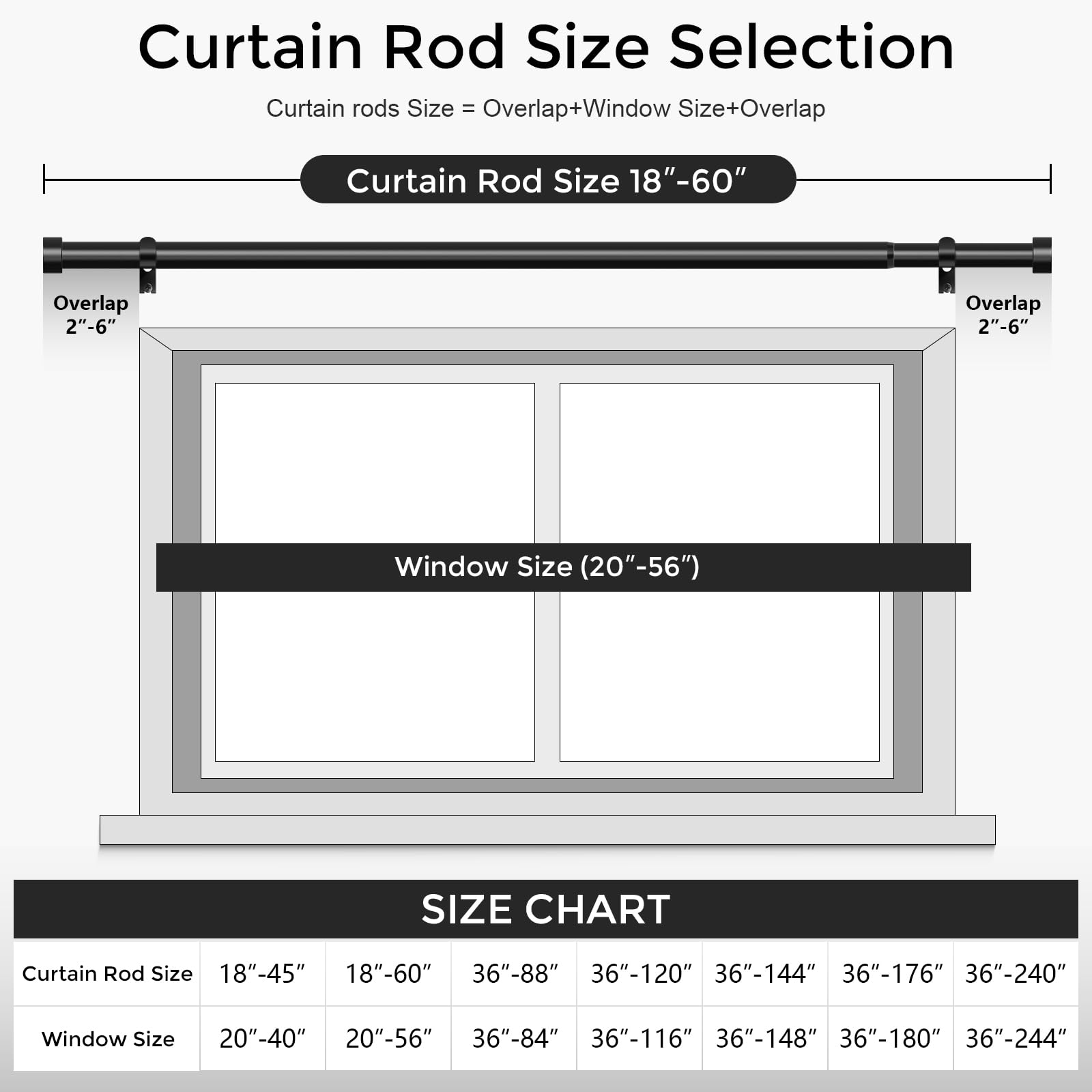 VOIIY curtain rod in bedroom showing easy styling and strong support for blackout panels