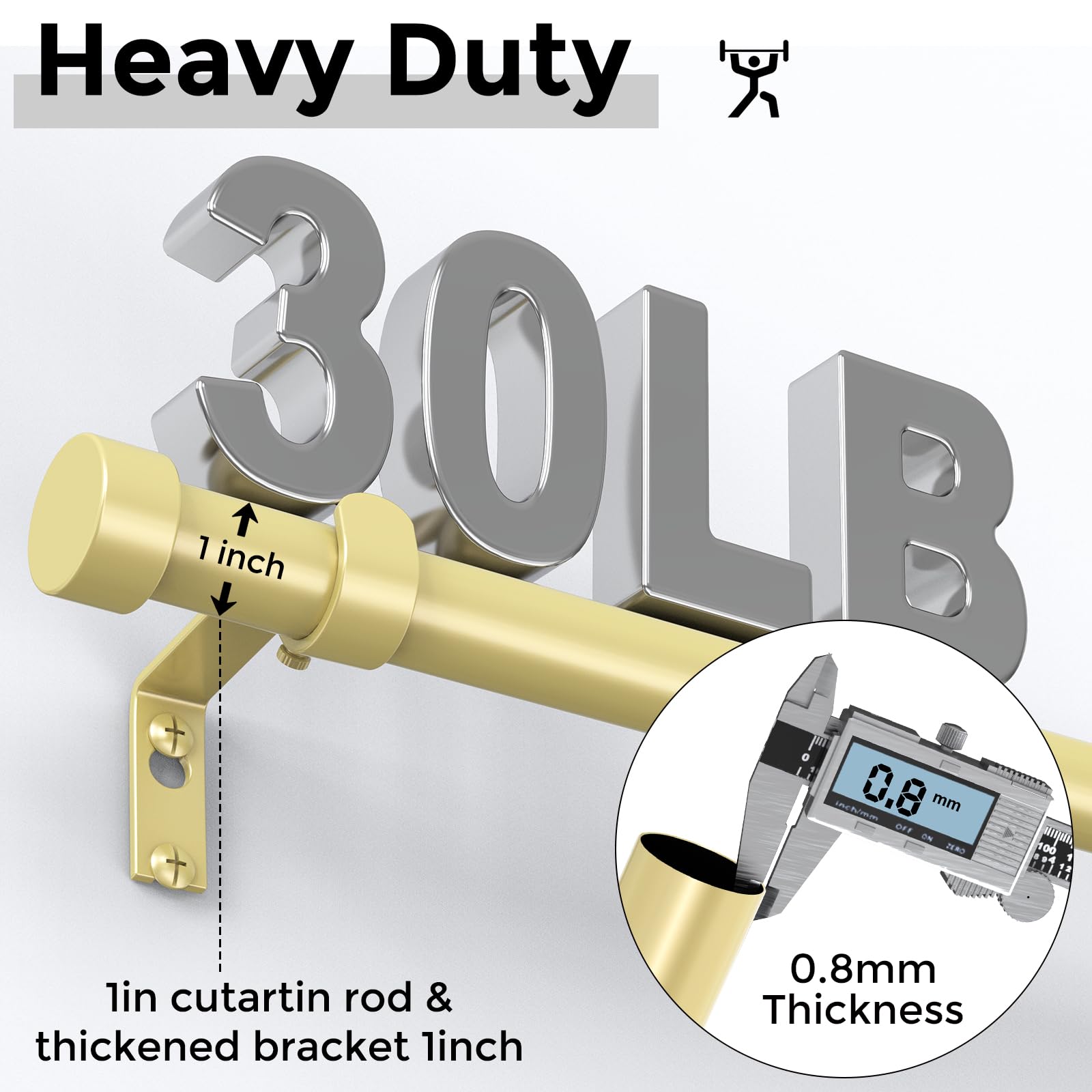 VOIIY rod cross-section showing 1 inch diameter and durable thickness
