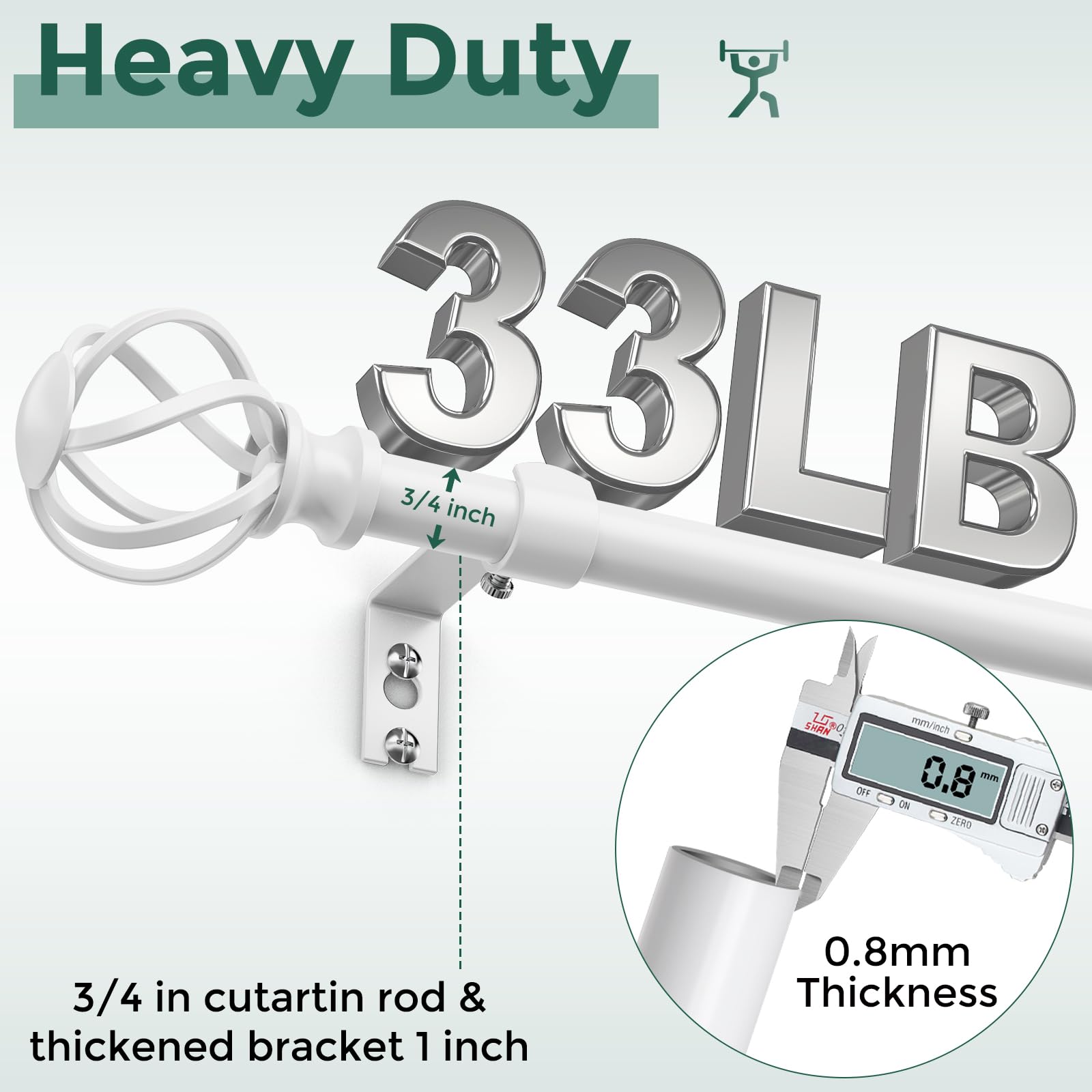 VOIIY rod mounted in a living room demonstrating smooth glide and stable support benefit