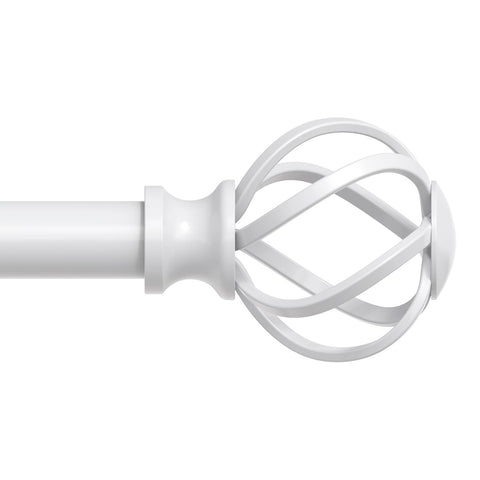 VOIIY white curtain rod front view showing clean profile and finished look benefits durability