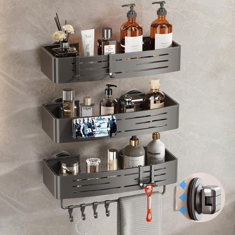 Voldra front view packaged shelves showing neat, space-saving storage benefit