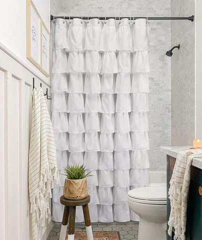 Volens curtain with measuring tape demonstrating 72 by 72 inch fit and coverage
