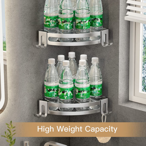 VOLPONE shelf beside soap bottles showing compact footprint and scale benefit
