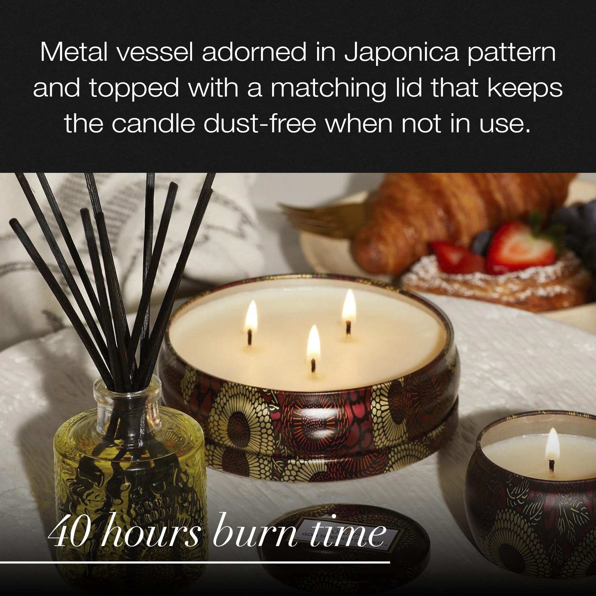 Voluspa candle boxed for gifting, ready-to-give presentation and polish