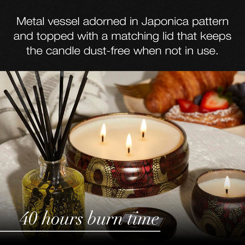 Voluspa candle boxed for gifting, ready-to-give presentation and polish