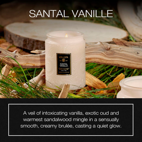 Voluspa wax close-up showing smooth coconut-wax surface benefit: even melt